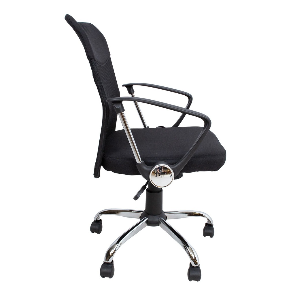 Työtuoli DARIUS kaasujousella, keinumekanismi, verkkokangas, musta