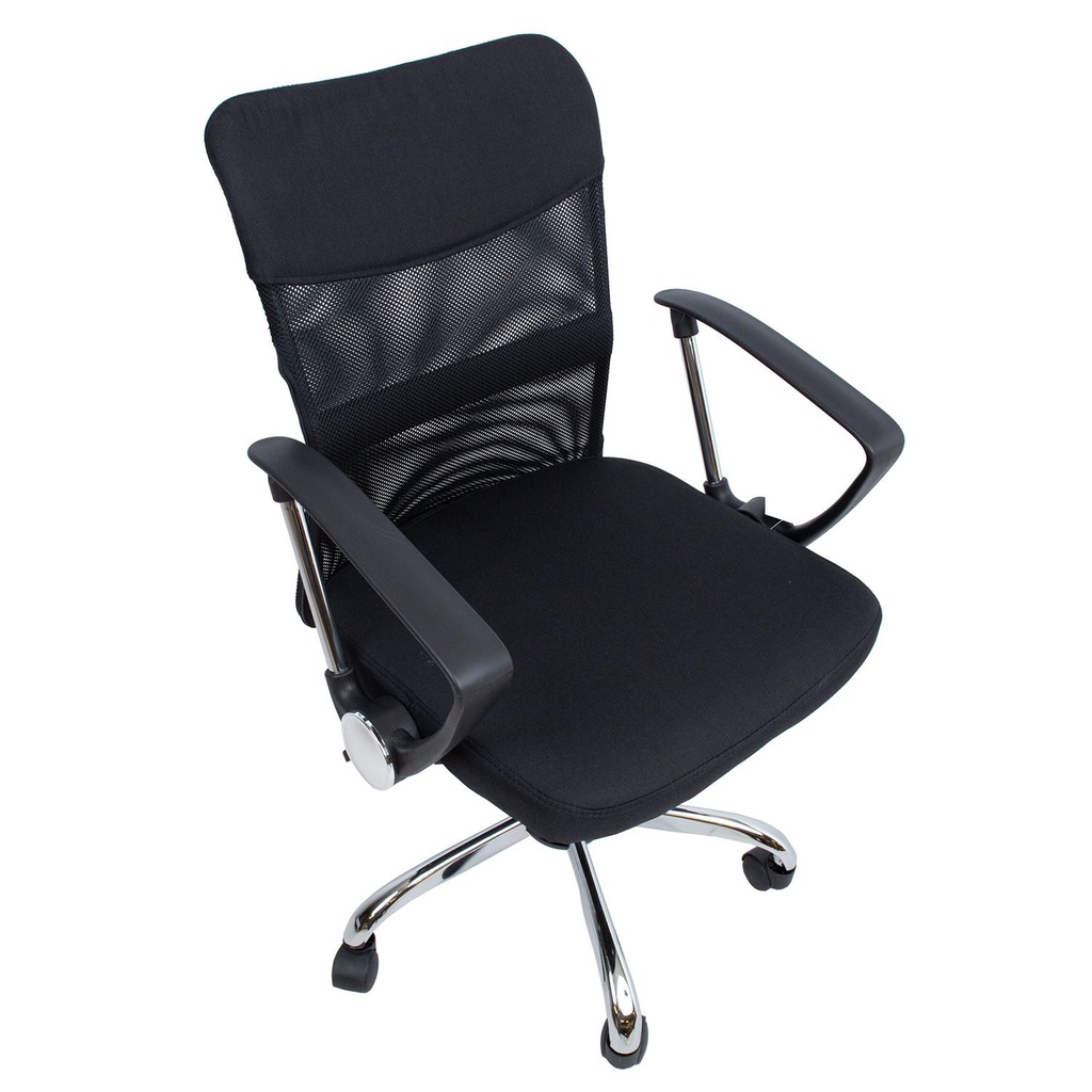 Työtuoli DARIUS kaasujousella, keinumekanismi, verkkokangas, musta