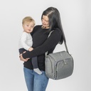 Reer istuinkoroke turvavyöllä kantolaukussa, harmaa