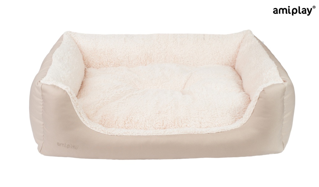 Amiplay Aspen XL-koiranpeti sohva beige 90x72x22cm
