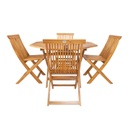 Puutarhakalustesarja FINLAY, pöytä ja 4 tuolia, akaasiapuu