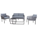Garden furniture set LEVINE 2 tables, sofa and 2 chairs, grey
