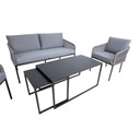 Garden furniture set LEVINE 2 tables, sofa and 2 chairs, grey