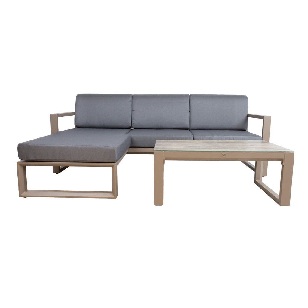 Garden furniture set POSTA corner sofa and table, beige