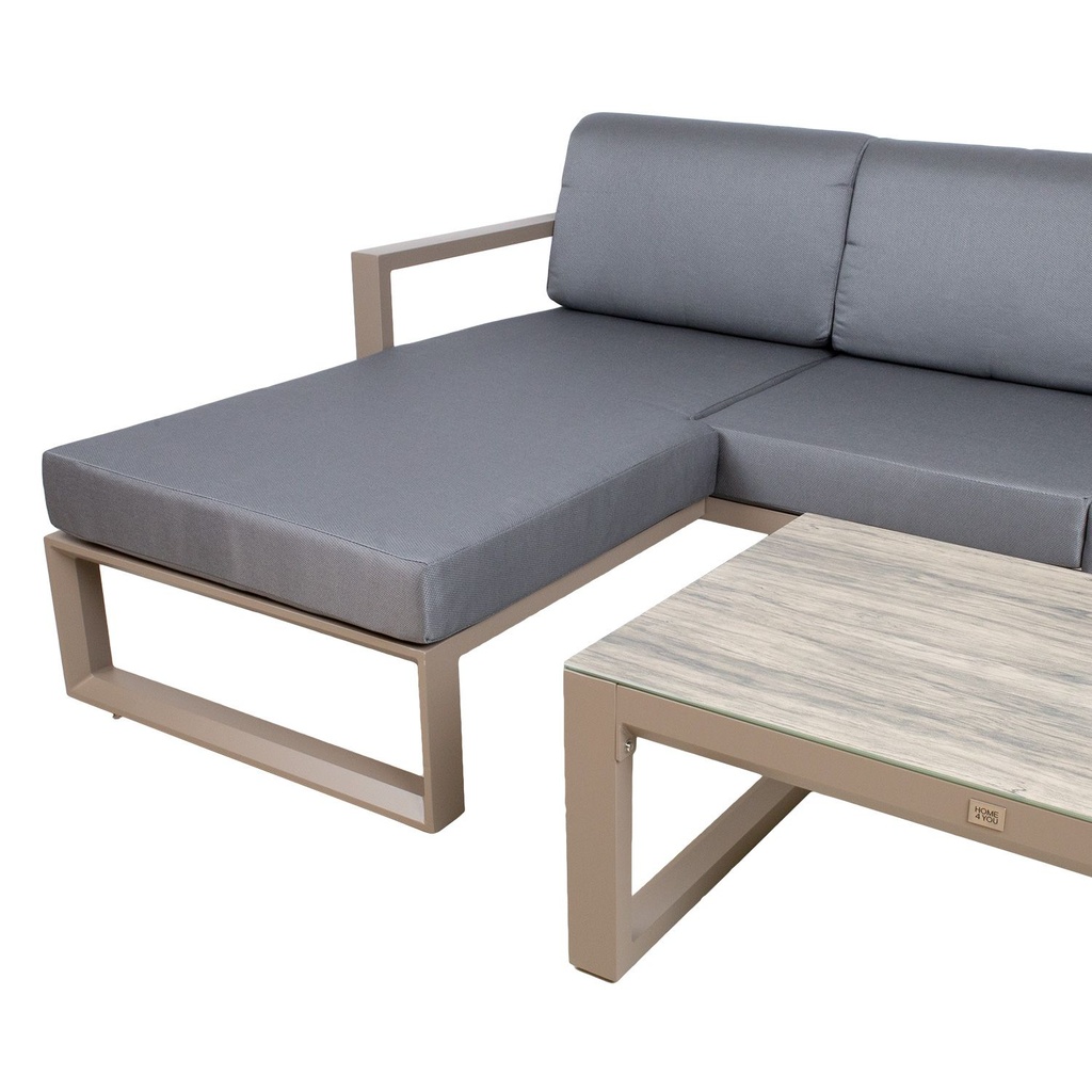 Garden furniture set POSTA corner sofa and table, beige