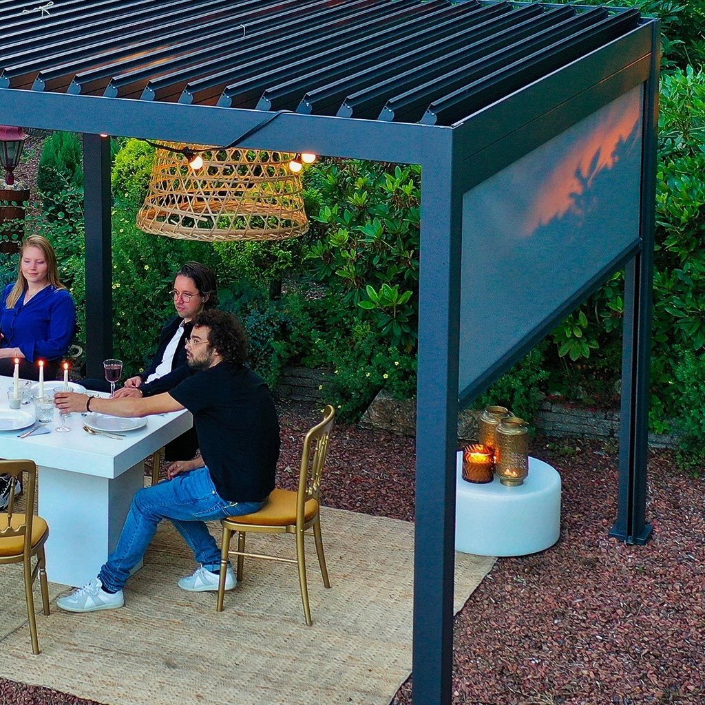 Pull-down screen for gazebo MIRADOR-111 3m, grey