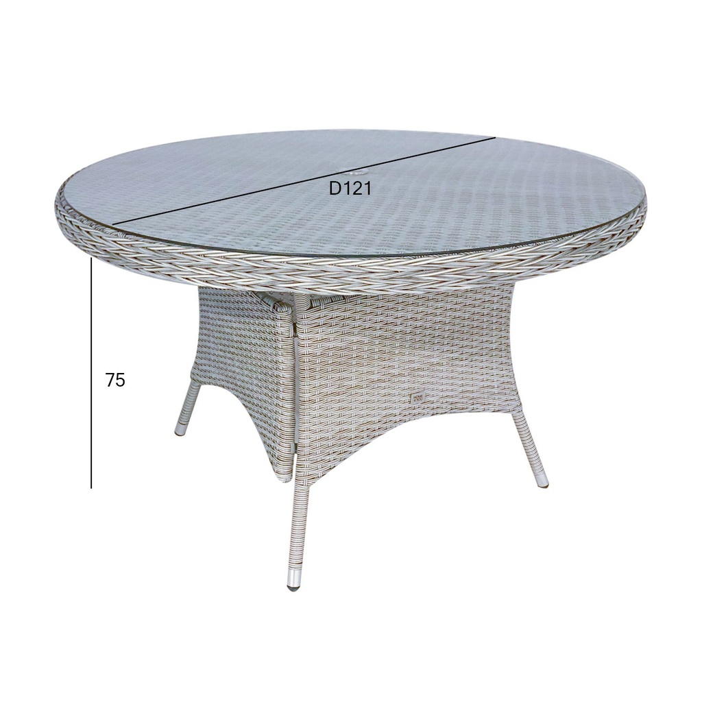 Table ASCOT D121xH75cm, grey