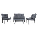 Puutarharyhmä BOSLER pöytä, sohva + 2 nojatuolia, harmaa