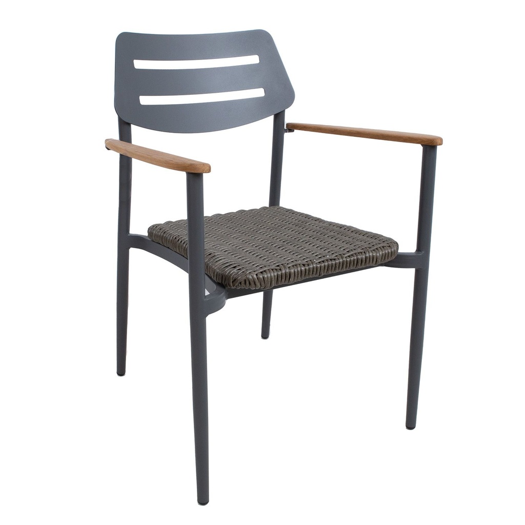 Garden furniture set WALES table, 4 chairs, dark grey