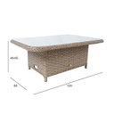 Table PACIFIC 120x80xH46/65cm
