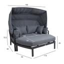 Sofa TOMSON with canopy, dark grey