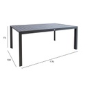 Table TOMSON 176x100xH73cm, dark grey