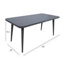 Table WALES 160x80xH75,5cm, dark grey