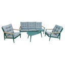 Garden furniture set CAVINE table, sofa and 2 chairs, green
