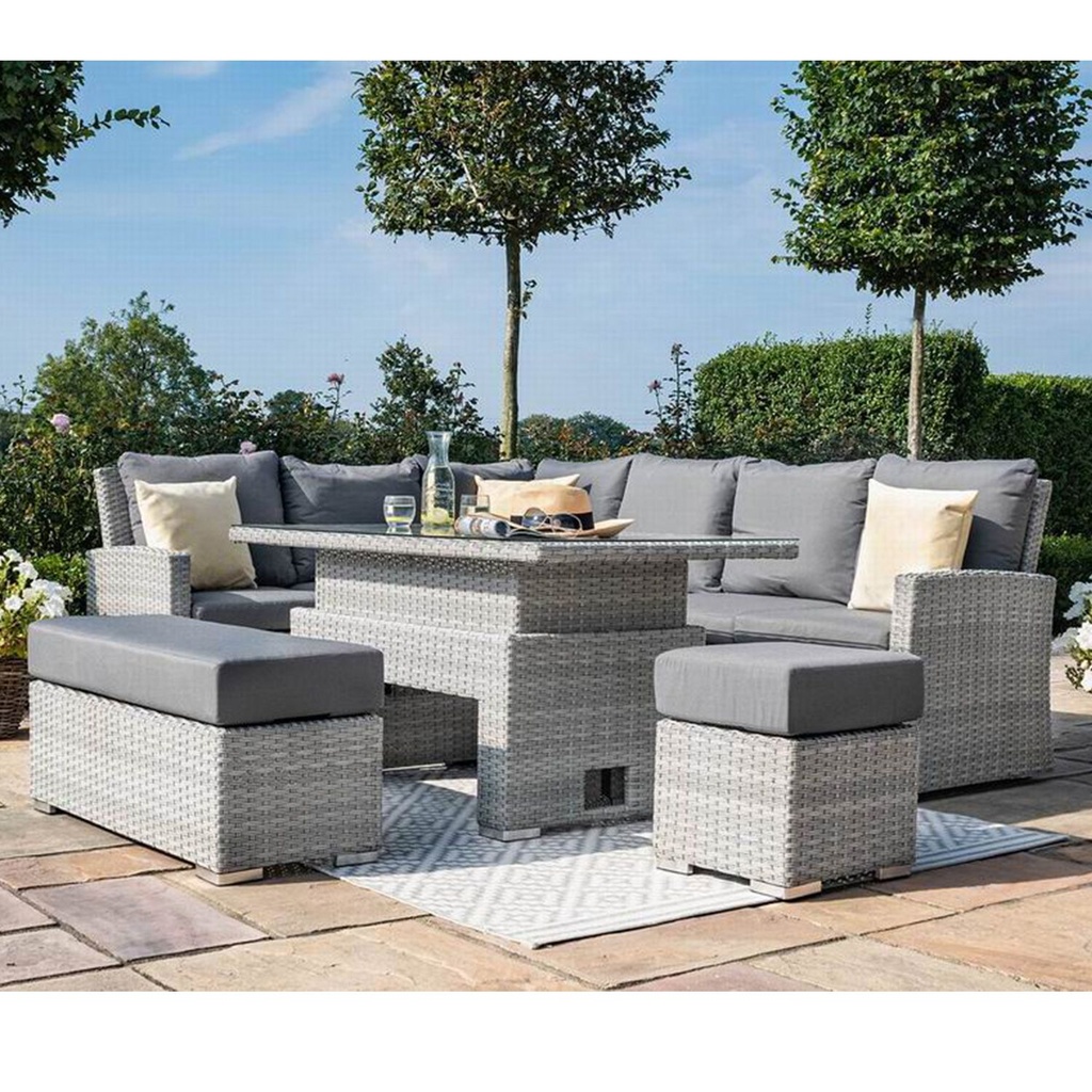 Garden furniture set ASCOT table, corner sofa, 2 ottomans