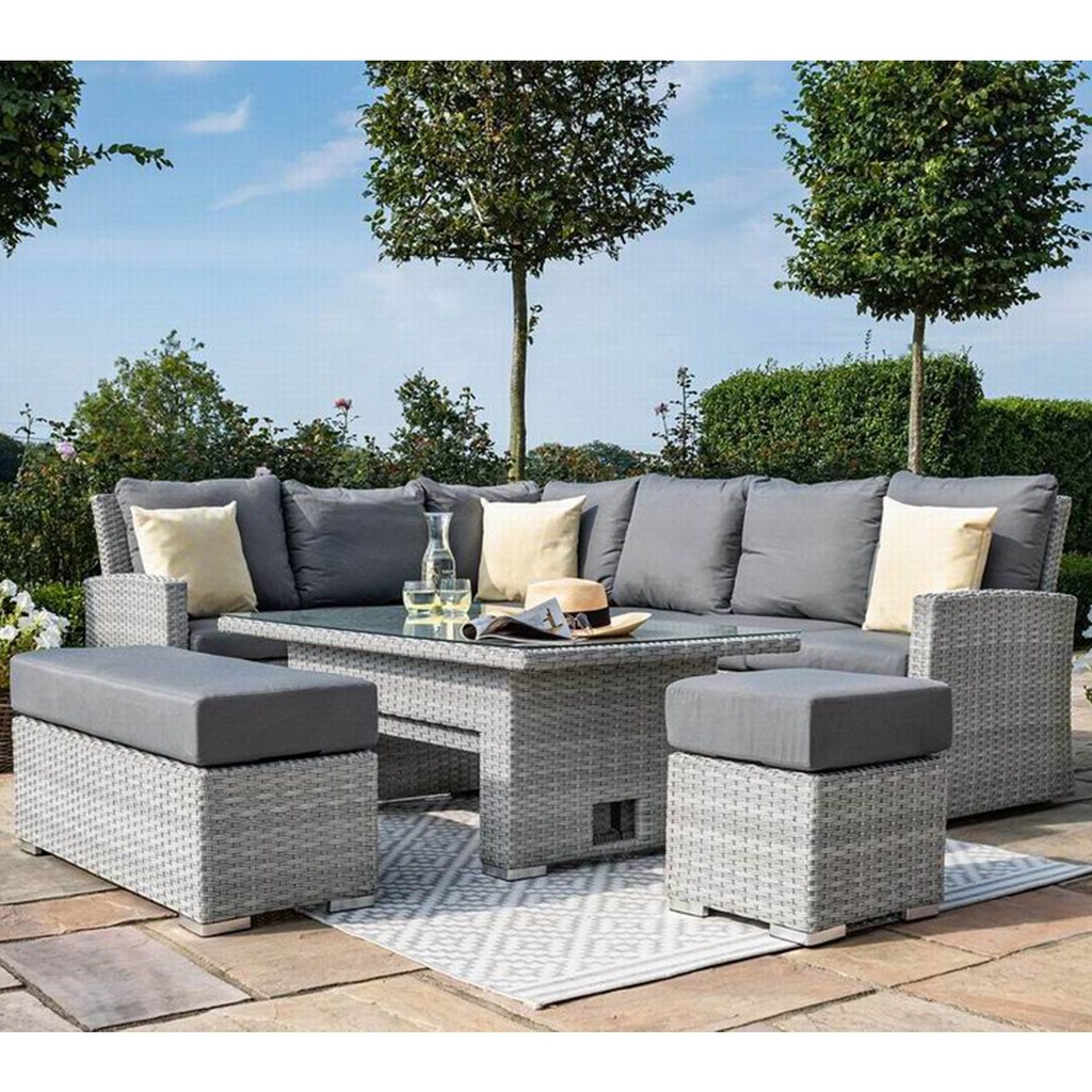 Garden furniture set ASCOT table, corner sofa, 2 ottomans