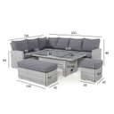 Garden furniture set ASCOT table, corner sofa, 2 ottomans
