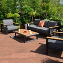 Garden furniture set FELINO table, sofa and 2 chairs, black