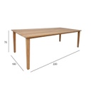 Table MALDIVE 220x100xH75cm, teak