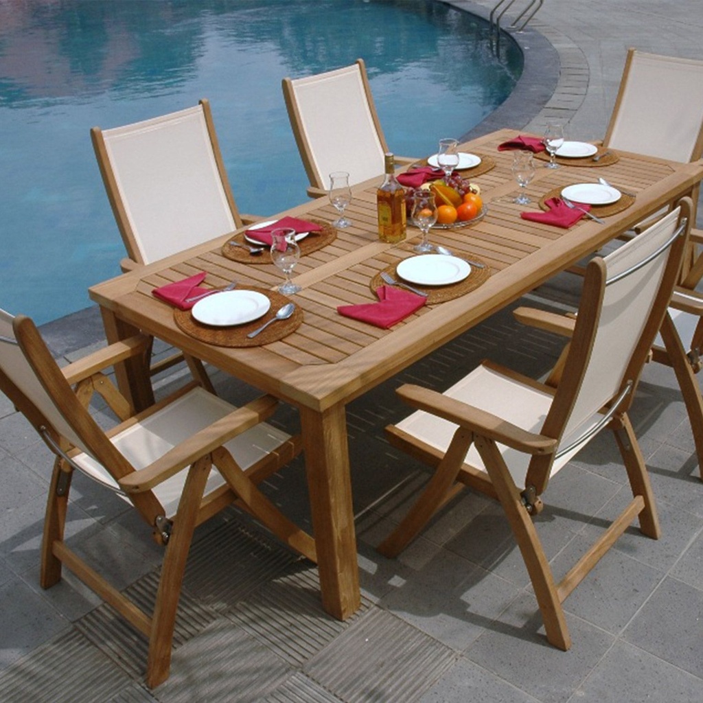 Dining set BALI table, 6 foldable chairs
