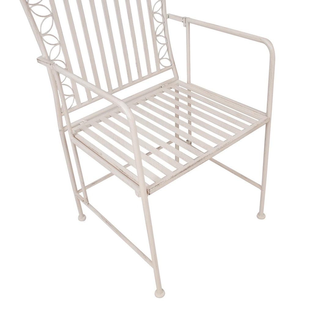 Chair JASMINE antique white metal