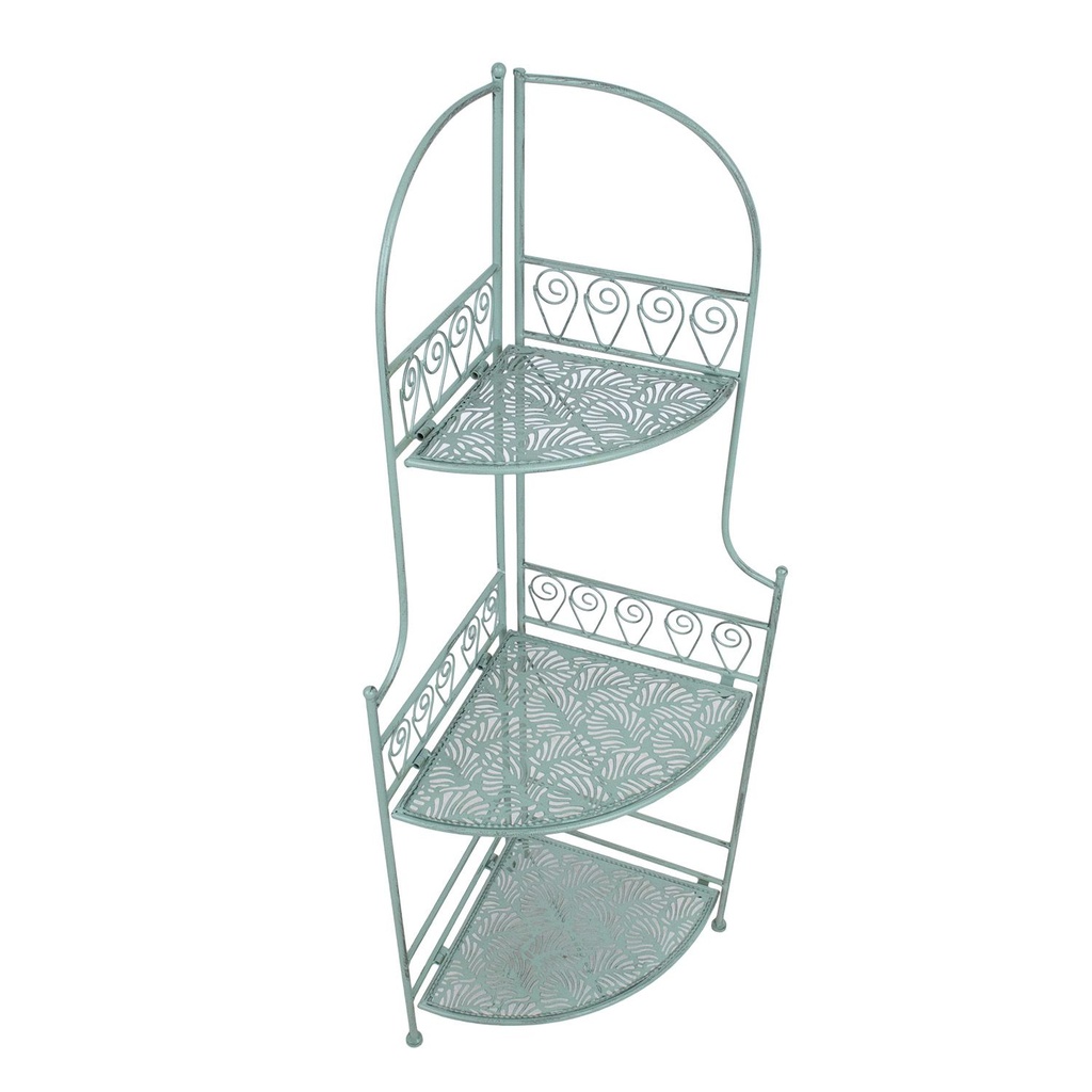 Corner shelf MINT 34x34xH118cm, antique green