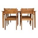 Garden furniture set FORTUNA table and 4 chairs, acacia
