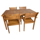 Garden furniture set FORTUNA table and 4 chairs, acacia