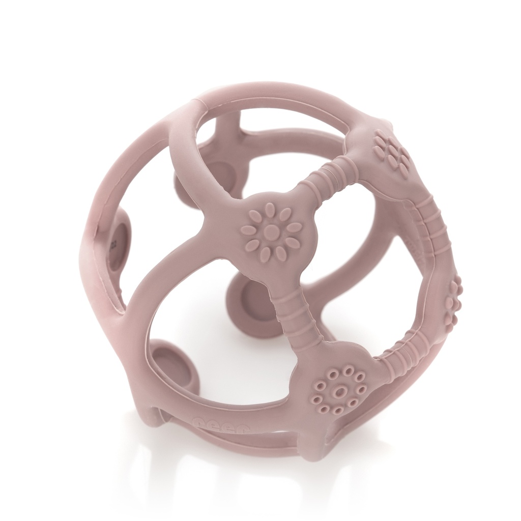 Reer Bite&amp;Play silikoninen pallolelu vaaleanpunainen