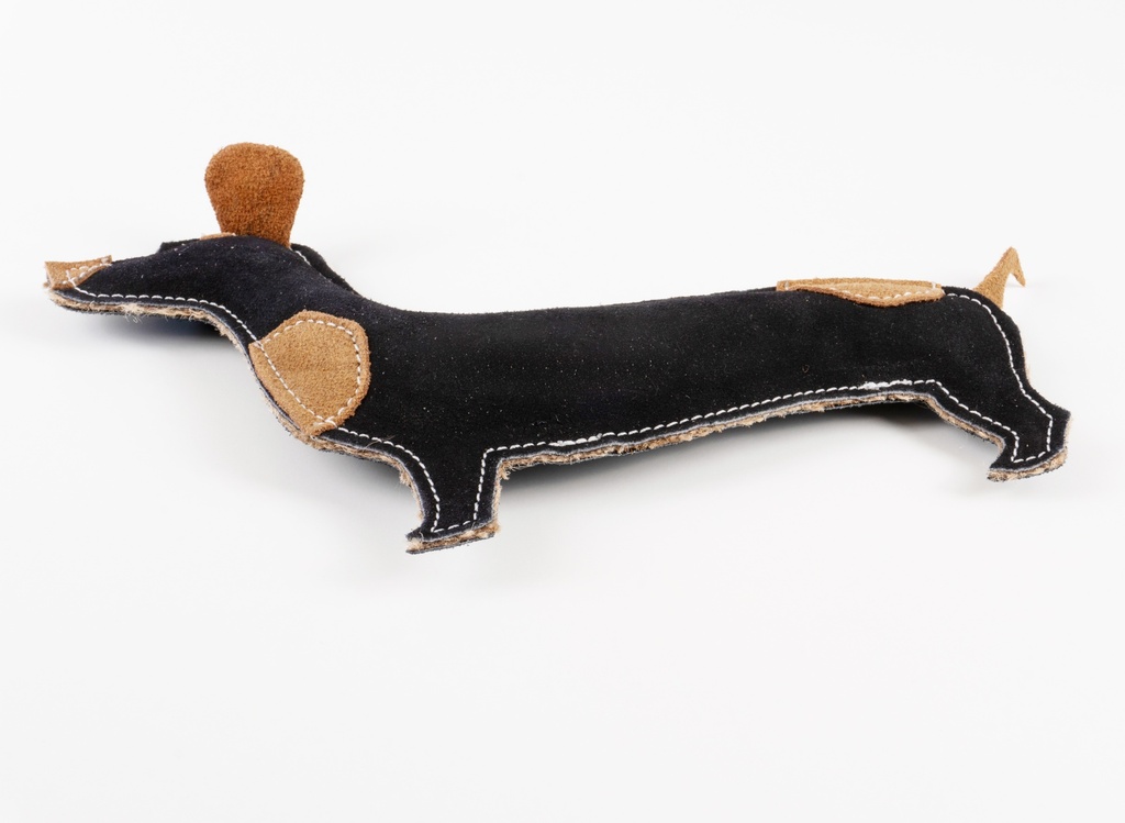 Viksu koiranlelu nahkainen mäyräkoira 26cm