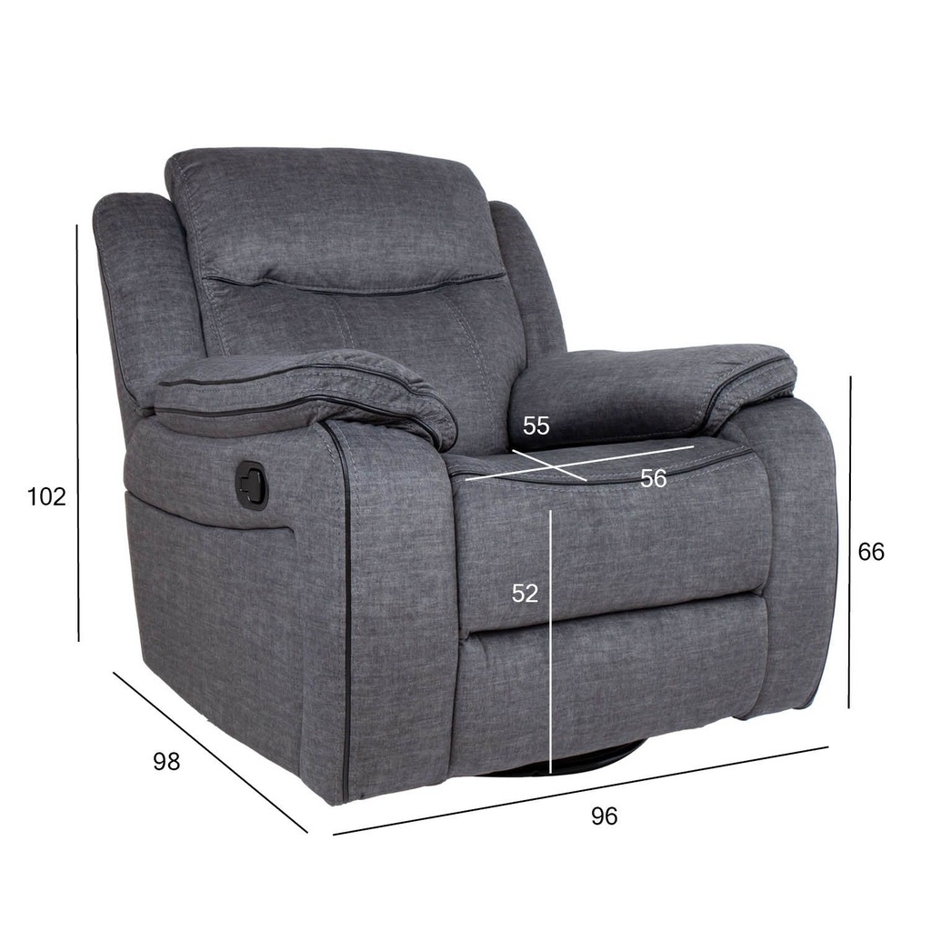 Recliner armchair GENTRY manual, grey