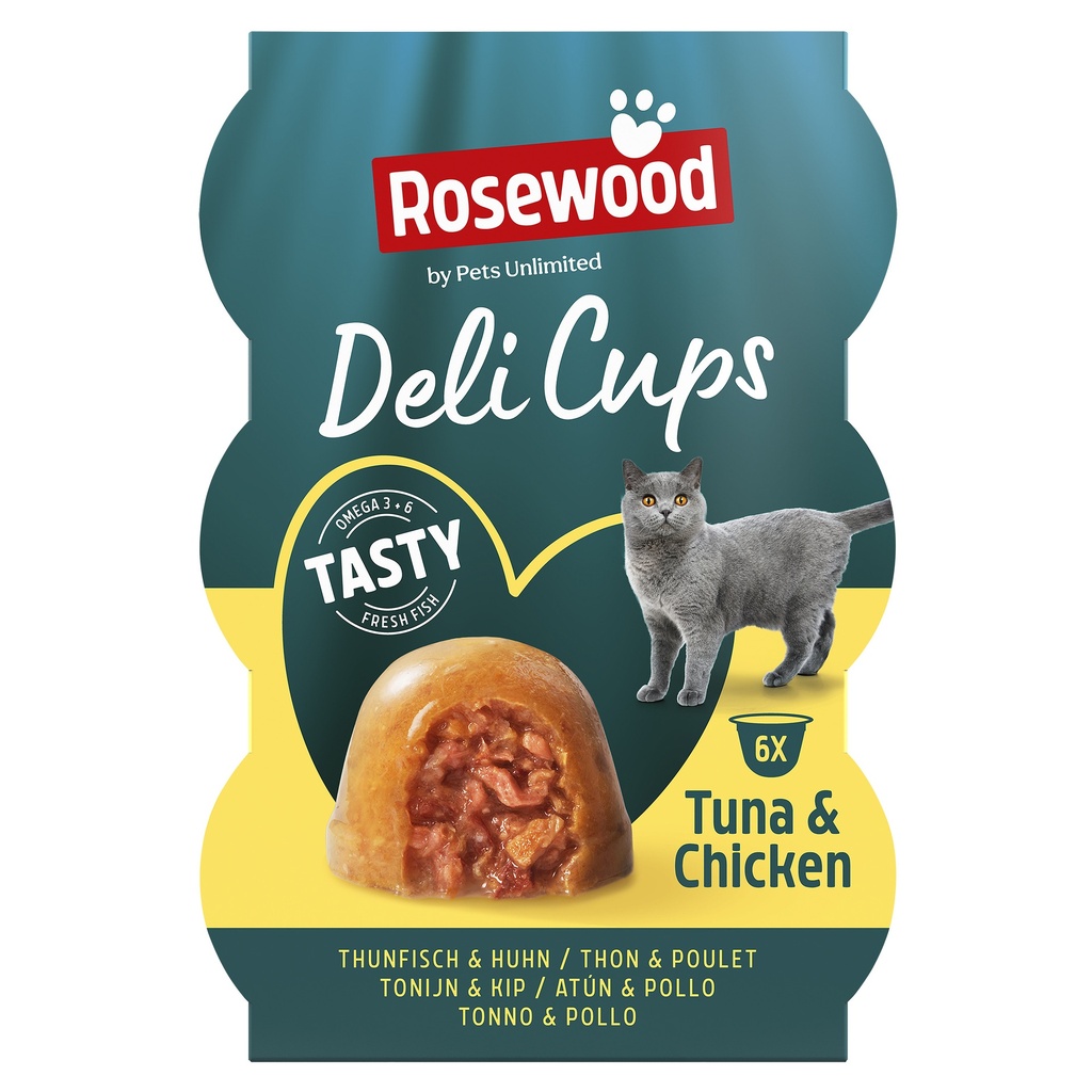 Rosewood kissan herkkukupit delicups tonnikala-kana 6x22g
