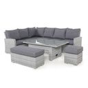 Puutarharyhmä ASCOT pöytä, kulmasohva, 2 rahia