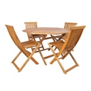 Puutarhakalustesarja FINLAY, pöytä ja 4 tuolia, akaasiapuu