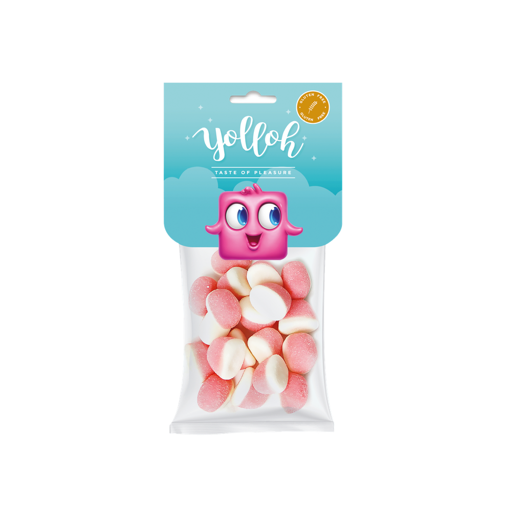 Yolloh mansikkaiset vaahtopusut gluteeniton 135g