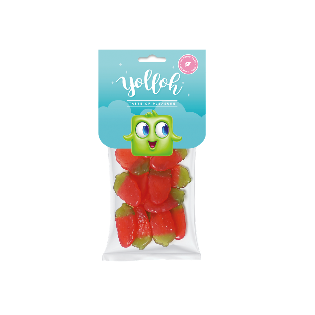 Yolloh mansikkakarkit gelatiiniton 120g