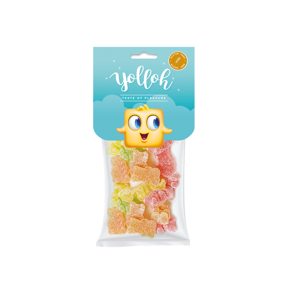 Yolloh kirpeänmakeat nallekarkit gluteeniton 125g