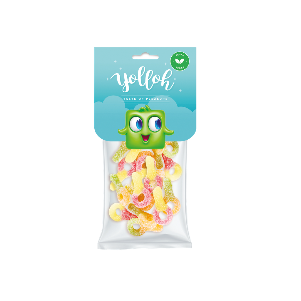 Yolloh kirpeät solmukarkit vegaaninen 120g