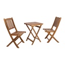 Puutarharyhmä GWEN, pöytä 50x50xK70 cm + 2 tuolia