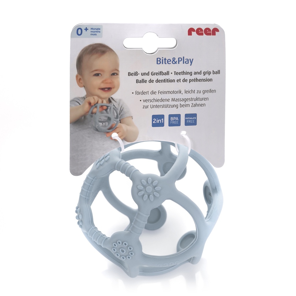 Reer Bite&amp;Play silikoninen pallolelu sininen