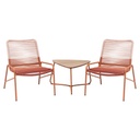 VICHY -parvekekalustesetti, 2 tuolia ja pöytä, oranssi