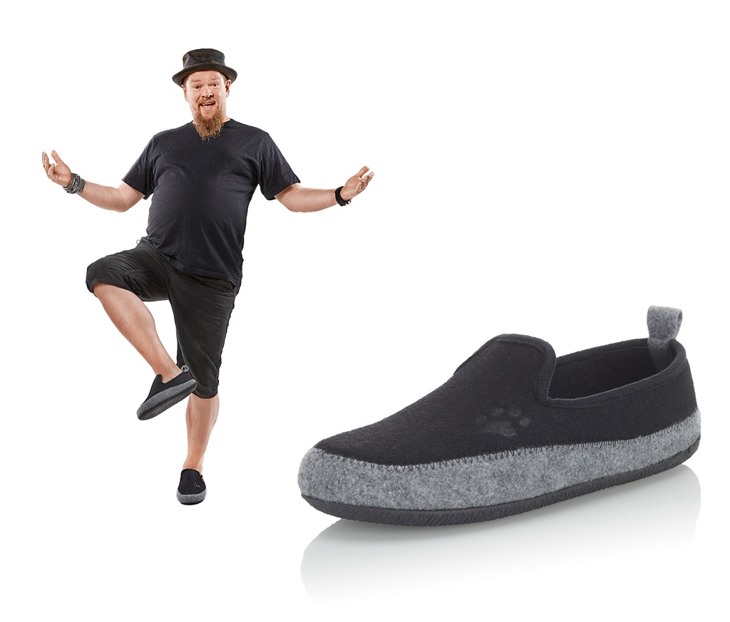 [6417783166092] Wildstep Ville-villatohvelit musta/harmaa 42