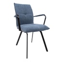 Tuoli EDDY käsinojilla, metallijalat, kangasverhoilu, musta/sininen