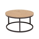 Sohvapöytä BRITE pyöreä Ø60cm, MDF-levyä, metallirunko, ruskea/musta