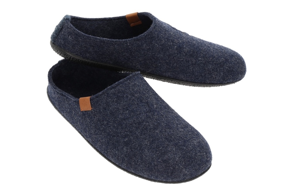Wildstep Wool villatohvelit kumipohjalla, navy