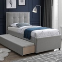 Sänky OSWALDO 90x200cm varavuoteella ja patjalla HarmonyUno, harmaa