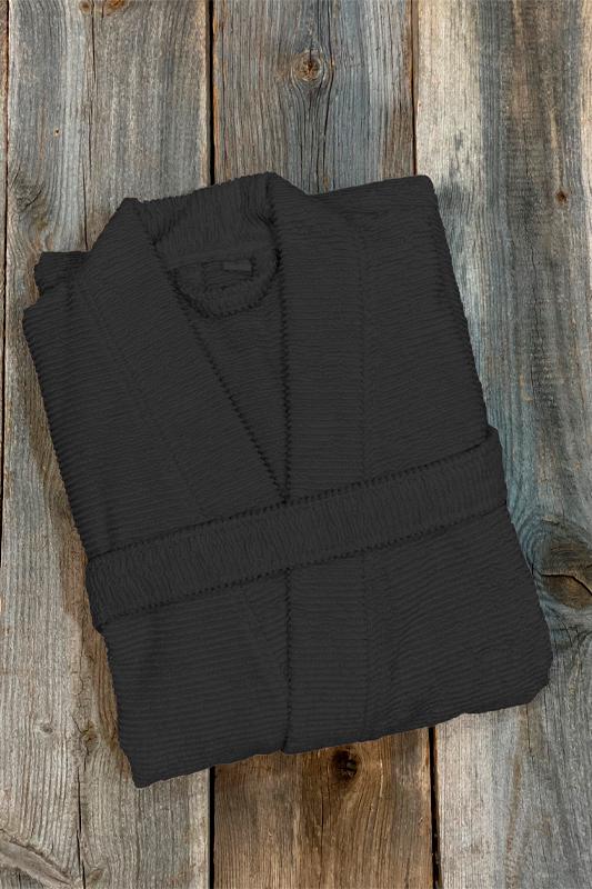 Kaarna Kylpytakki 100% puuvillafroteeta musta, koko XL