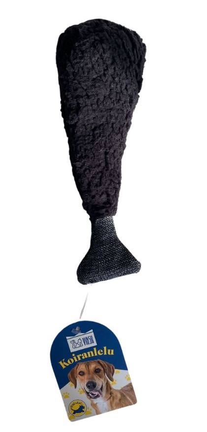 Viksu koiranlelu Luupää musta-harmaa 25cm
