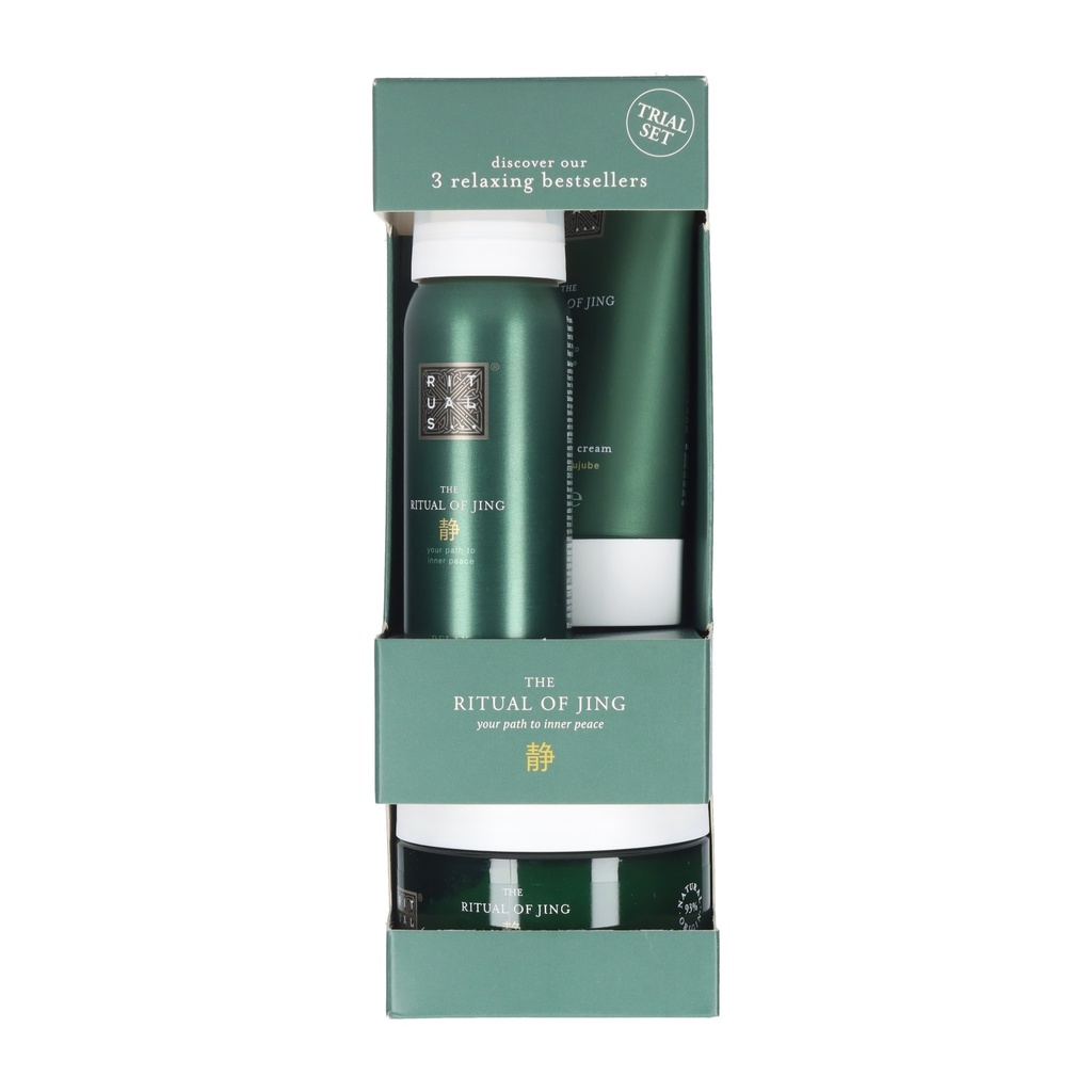 Rituals Jing Set 245 ml, Foaming Shower Gel 50ml/Body Scrub 125gr/Body Cream 70ml - Kosmetiikka lahjapakkaus