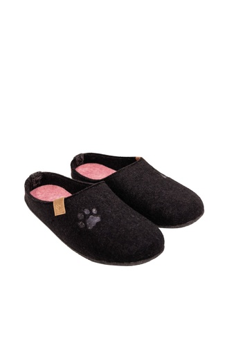 [6417783165682] Wildstep Wool-villatohvelit, musta pinkillä sisäpohjalla 42